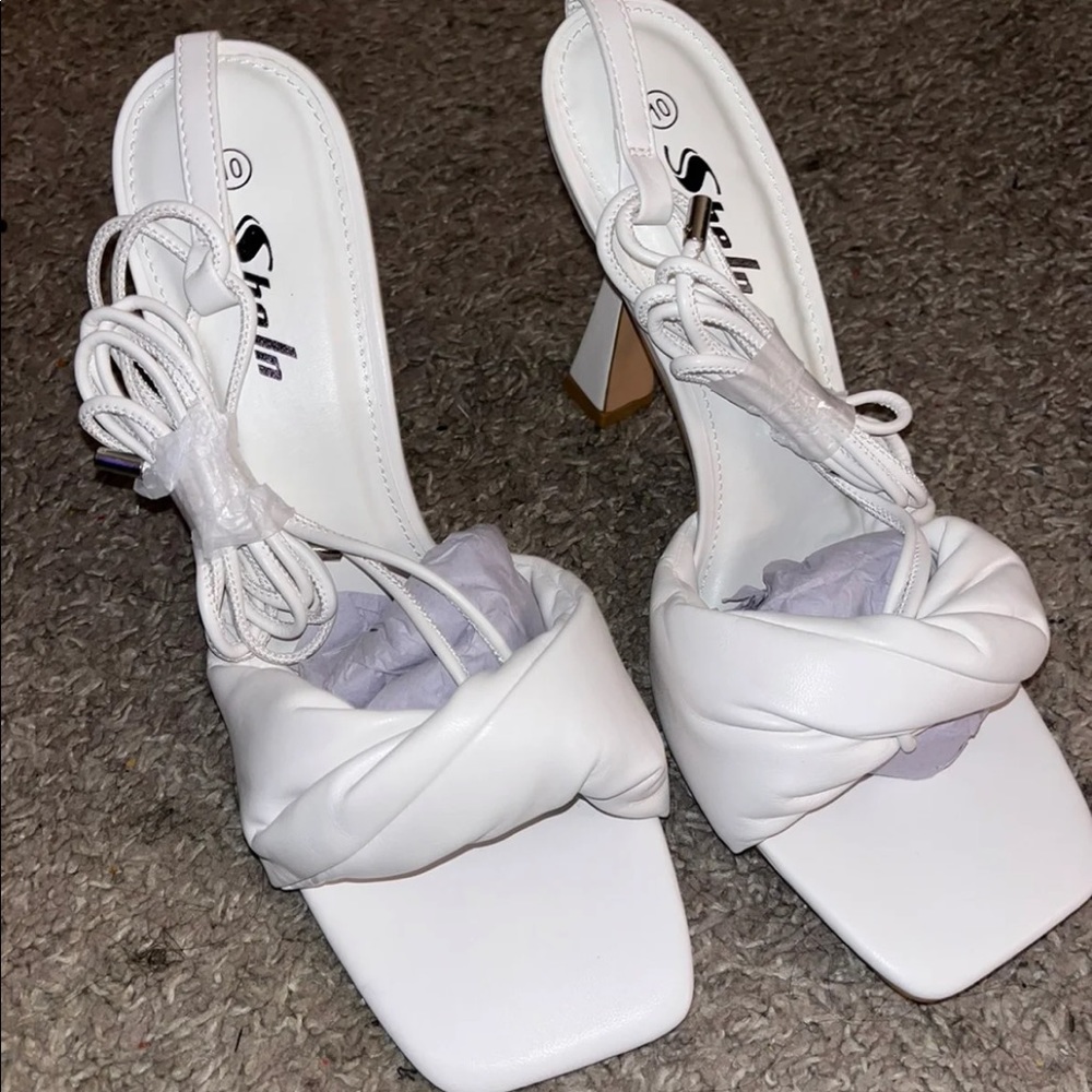 White womens heels